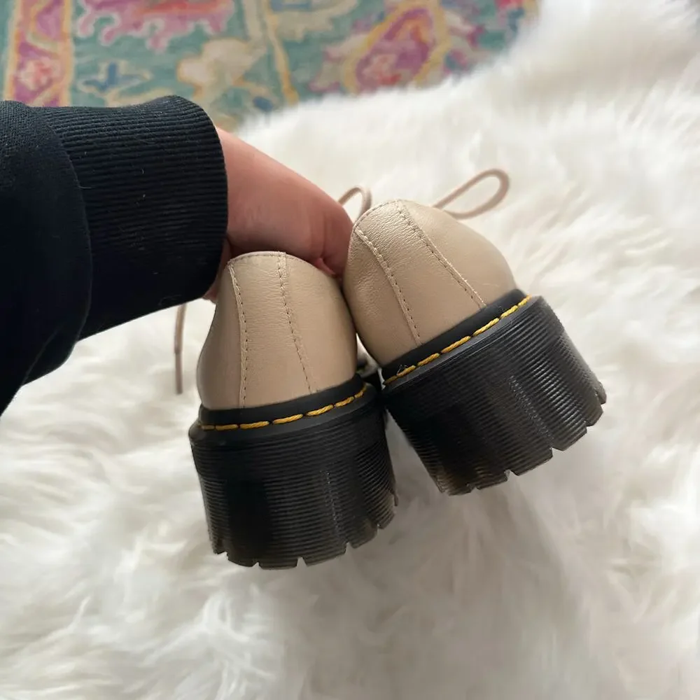 Dr. Martens 1461 II Pisa Leather Platform Shoes in Parchment Beige Size 6 - Picture 4 of 6